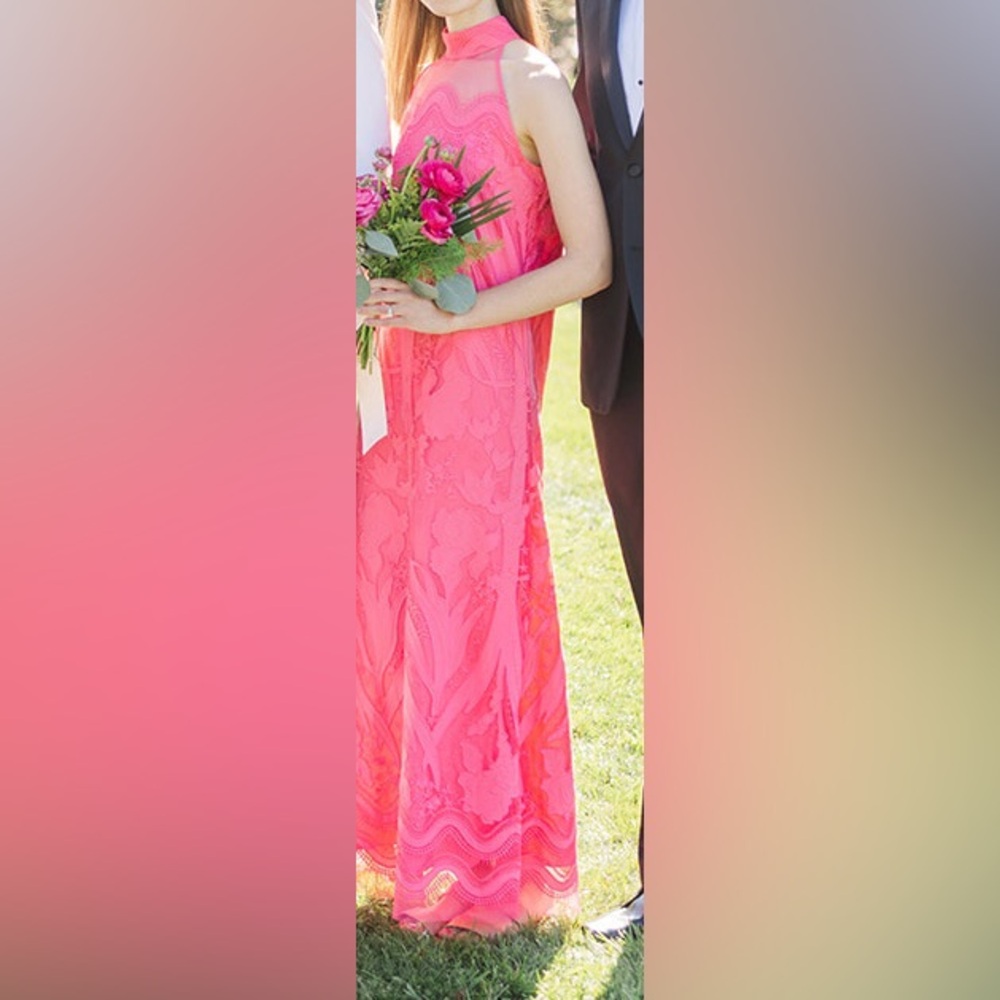 Ungaro Camila Mesh Lace Halter Maxi Dress - Picture 4 of 6